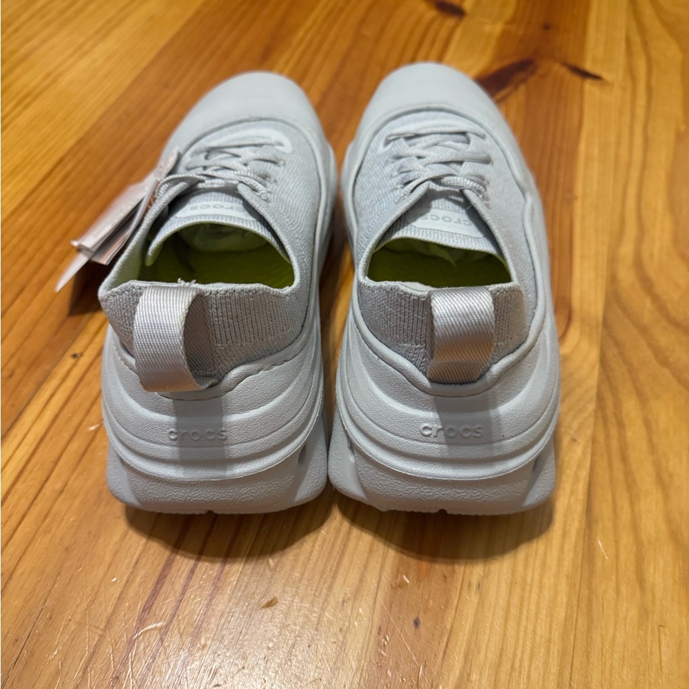 CROCS Light Gray Platform Athletic Lace-Up Sneakers - Picture 5 of 10